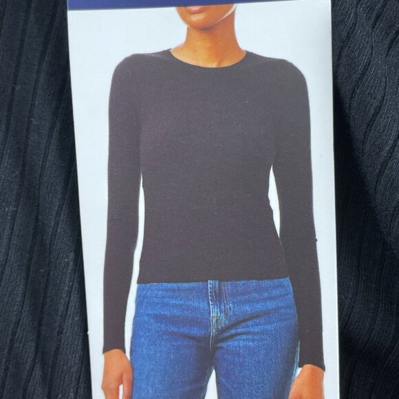Splendid Womens Black Ribbed Long-Sleeve Tee XXL NWT 2805 - Picture 5 of 9